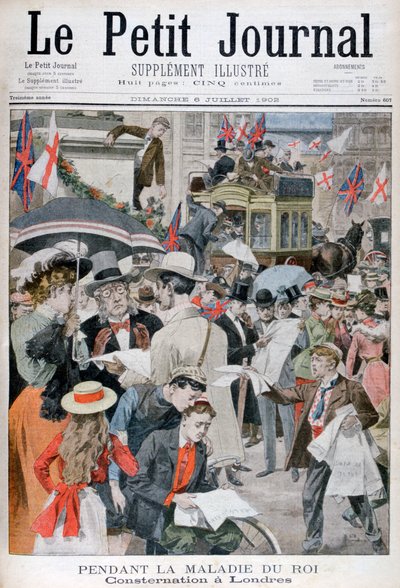 Zprávy o nemoci krále Edwards VII v Londýně, 1902 od Unbekannt