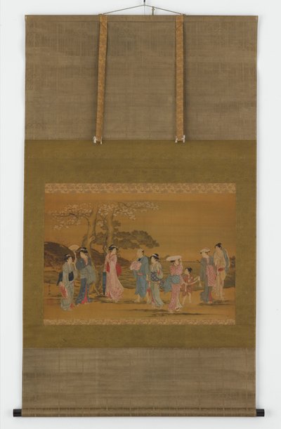 Devět lidí ven, aby viděli třešňové květy, období Edo, 1615–1868. od Unbekannt
