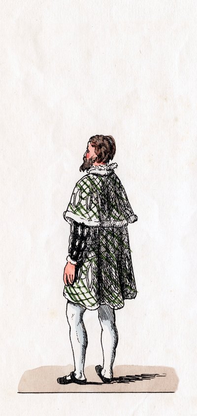Šlechtic, návrh kostýmů pro Shakespearovu hru, Jindřich VIII., 19. století od Unbekannt
