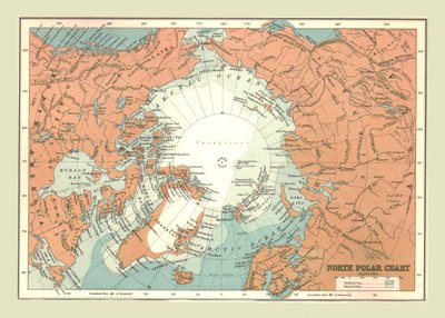 Severní polární mapa, 1902. od Unbekannt