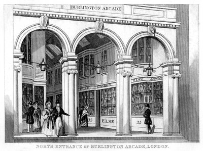 Severní vchod do Burlington Arcade, Westminster, Londýn, 19. století od Unbekannt