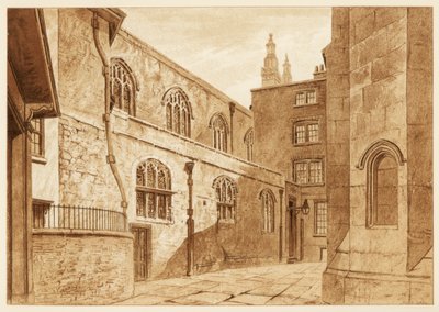 Severní strana Guildhall Chapel, City of London, 1886 od Unbekannt