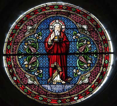 Kolegiátní kostel Notre-Dame Saint-Lazare. Vitráž. Bůh. Avallon. Francie od Unbekannt