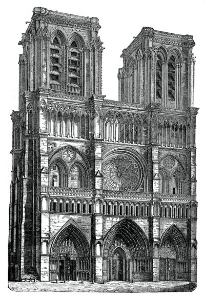 Notre Dame, Paříž, 1870 od Unbekannt