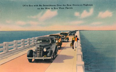 Vydejte se na moře bez mořské nemoci, New Overseas Highway to Key West, Florida, c1940 od Unbekannt