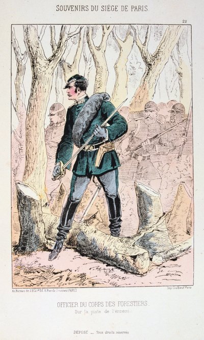 Officier du Corps des Forestiers, obležení Paříže, francouzsko-pruská válka, 1870-1871. od Unbekannt