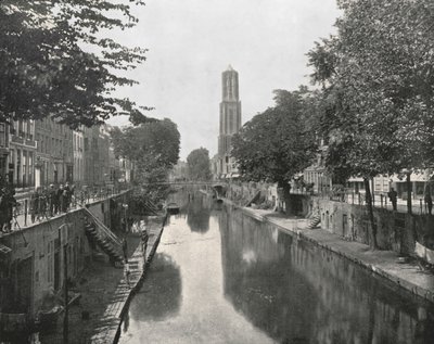 Old Canal and Dom Tower, Utrecht, Nizozemsko, 1895. od Unbekannt