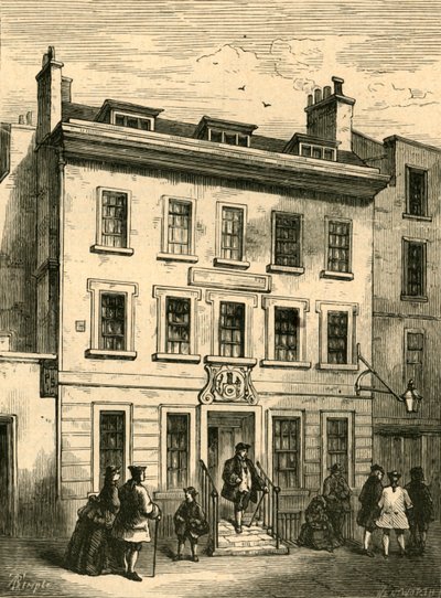 Old House Still Standing in Bolt Court, 1897. od Unbekannt
