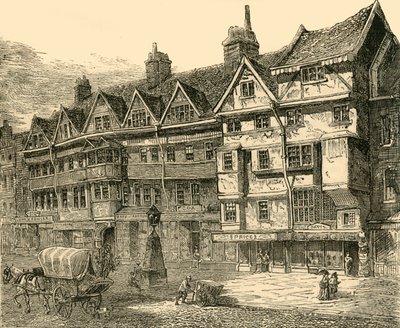 Staré domy v Holborn poblíž Middle Row, c1872. od Unbekannt