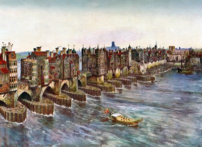 Old London Bridge, asi 1630, c1900-1920 od Unbekannt