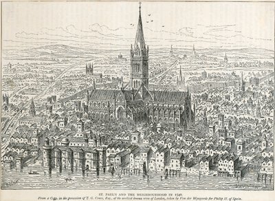 Stará katedrála svatého Pavla, City of London, 1540 c1883-c1885 od Unbekannt