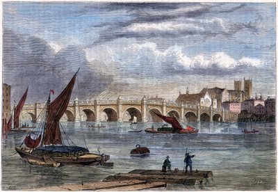 Old Westminster Bridge v roce 1754, 19. století od Unbekannt