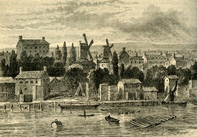 Staré větrné mlýny v Lambeth, asi 1750, c1878. od Unbekannt