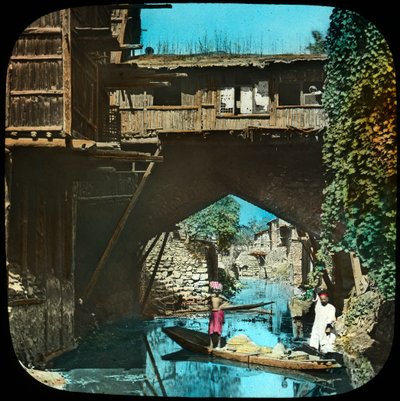 Starý most, Srinagar, Kašmír, Indie, konec 19. nebo začátek 20. století od Unbekannt