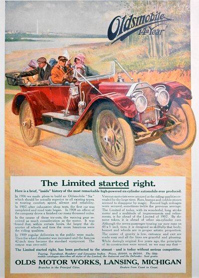 Reklama na auto Oldsmobil, 1911 od Unbekannt