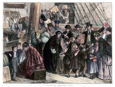 Na palubě emigrantské lodi, 1871 od Unbekannt