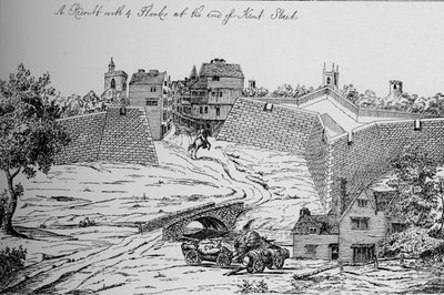 Jedna z pevností postavená parlamentem na obranu Londýna během občanské války, c1808, od Unbekannt
