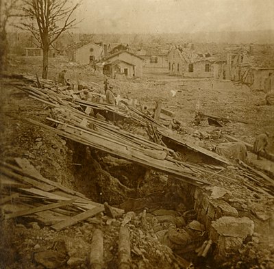 Ubytovna pod širým nebem v Tavannes Fort, Verdun, severní Francie, c1914-c1918 od Unbekannt