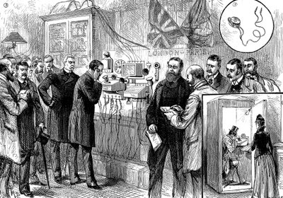 Otevření anglo-francouzské telefonní linky, 1891 od Unbekannt