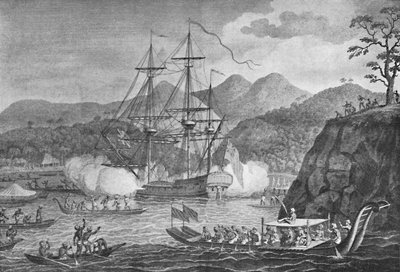Otaheite se vzdal kapitánu Wallisovi, 1773, 1904 od Unbekannt