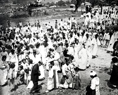 Venkovní shromáždění, Korea, 1900 od Unbekannt