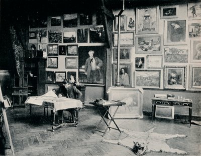 P. Roll ve svém ateliéru, c1897 od Unbekannt
