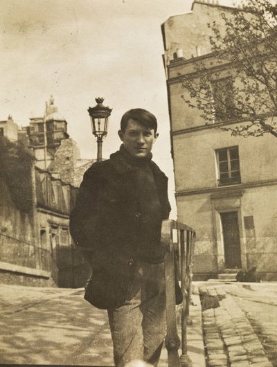 Pablo Picasso na místě Ravignan, Montmartre, 1904. od Unbekannt