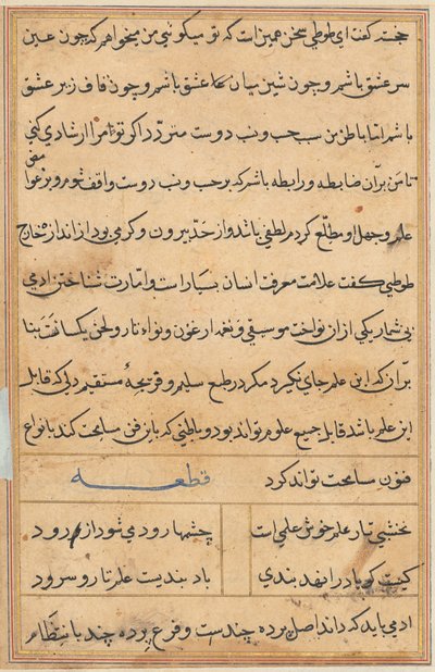 Stránka z Příběhů papouška Tuti-nama: textová stránka, c. 1560. od Unbekannt