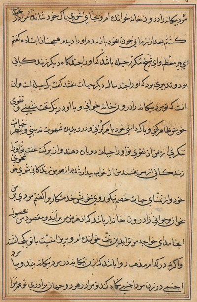 Stránka z Příběhů papouška Tuti-nama: textová stránka, c. 1560. od Unbekannt