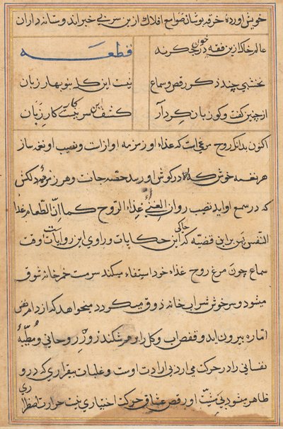 Stránka z Příběhů papouška Tuti-nama: textová stránka, c. 1560. od Unbekannt