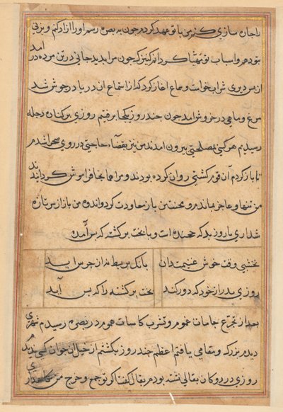 Stránka z Příběhů papouška Tuti-nama: textová stránka, c. 1560. od Unbekannt