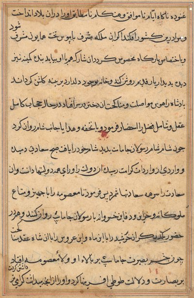 Stránka z Příběhů papouška Tuti-nama: textová stránka, c. 1560. od Unbekannt
