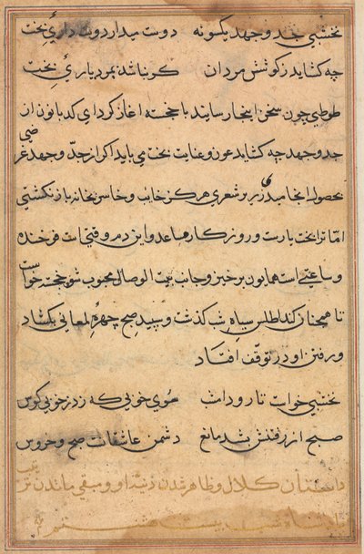 Stránka z Příběhů papouška Tuti-nama: textová stránka, c. 1560. od Unbekannt