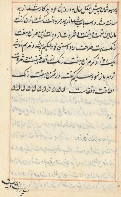 Stránka z Příběhů papouška Tuti-nama: textová stránka, c. 1560. od Unbekannt