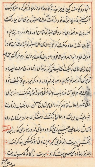 Stránka z Příběhů papouška Tuti-nama: textová stránka, c. 1560. od Unbekannt