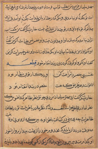 Stránka z Příběhů papouška Tuti-nama: textová stránka, c. 1560. od Unbekannt