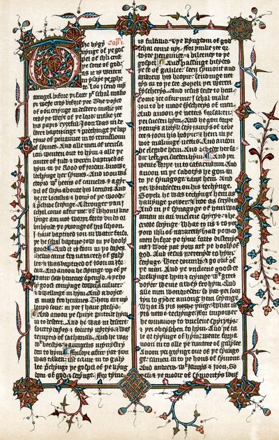Stránka z Wycliffova překladu Bible do angličtiny, c1400 od Unbekannt