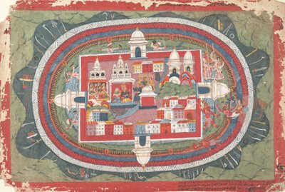 Stránka z rozptýleného rukopisu Bhagavata Purana Život Krišny, ca. 1775. od Unbekannt