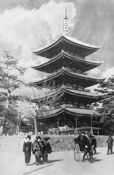 Pagoda, Nara, Japonsko, konec 19. nebo začátek 20. století od Unbekannt