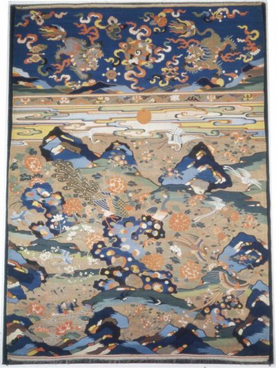 Panel Furnishing Fabric, Čína, pozdní dynastie Ming 1368-1644 dynastie Qing 1644-1911... od Unbekannt
