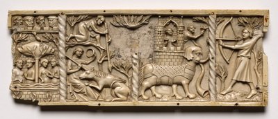 Panel z rakve se scénami z Courtly Romances, 1330-1350 nebo novější. od Unbekannt