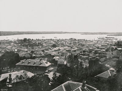 Panoramatický výhled z kopců, Auckland, Nový Zéland, 1895. od Unbekannt