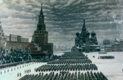 Průvod na Rudém náměstí, prosinec 1947, Moskva, Rusko od Unbekannt