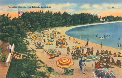 Paradise Beach, Hog Island, Bahamy, c1930 od Unbekannt
