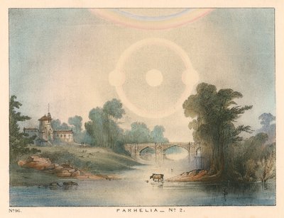 Parhelia zesměšňuje slunce v kombinaci se svatozáří a duhou, 1721 1845 od Unbekannt