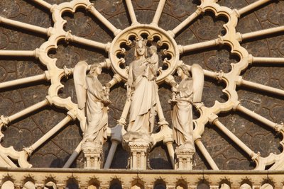 Pařížská katedrála Notre Dame západní křídlo: Panna a dítě a andělé, Paříž, Francie od Unbekannt