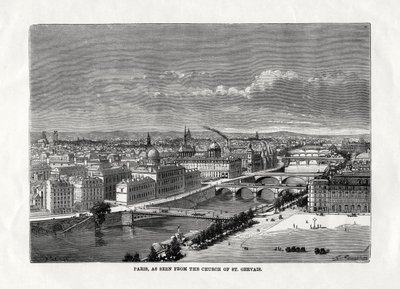 Paříž, jak je vidět z kostela St Gervais, Francie, 1879 od Unbekannt