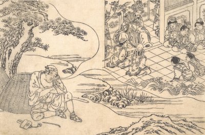Parodie na Příběh mladého muže Lu: Snění rybáře, ca. 1700. od Unbekannt