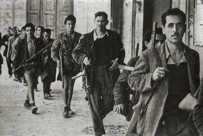 Partyzáni v Ceseně, Emilia Romagna, Itálie, říjen 1944 (b / e foto) od Unbekannt