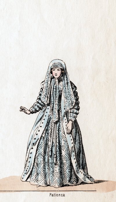Trpělivost, kostýmní návrhy pro Shakespearovu hru, Jindřich VIII., 19. století od Unbekannt